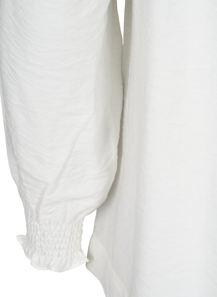 Blouse met rucheskraag, Vanille, Packshot image number 3