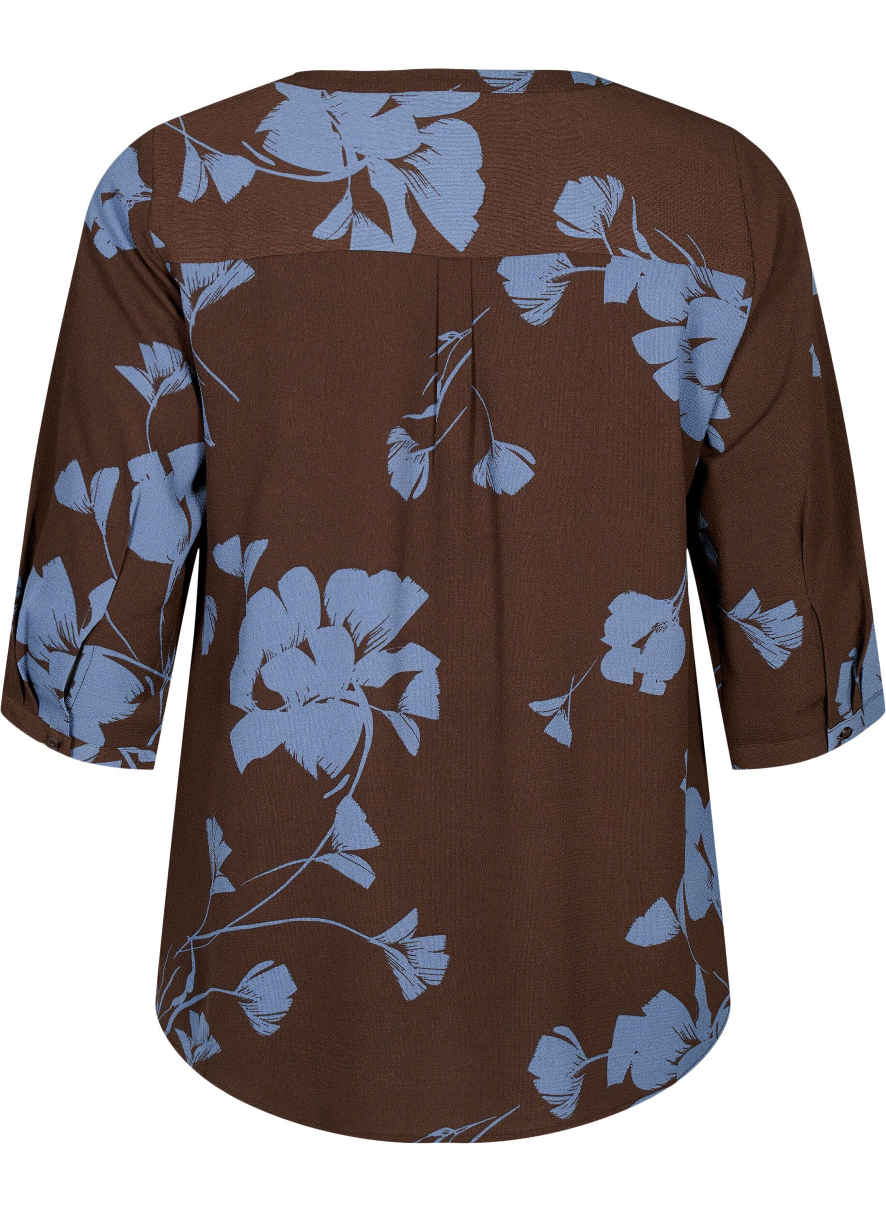 Zizzi Blouse met bloemendesign en 3/4 mouw, Falcon Flower, Packshot image number 1