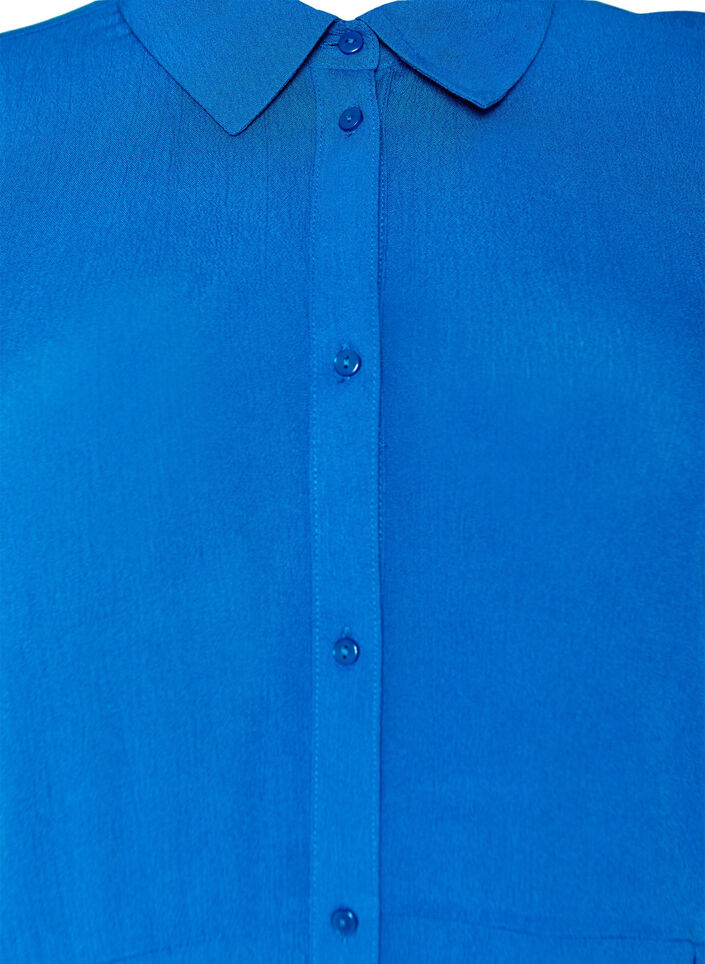 Midi shirtjurk met korte mouwen, Blauw, Packshot image number 2