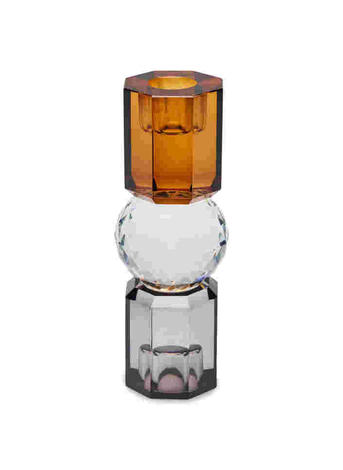 Kaarsenhouder van kristalglas, Brown/Smoke Comb, Packshot image number 1