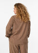 Overhemdblouse met lange mouwen in corduroy, Bruin, Model image number 2