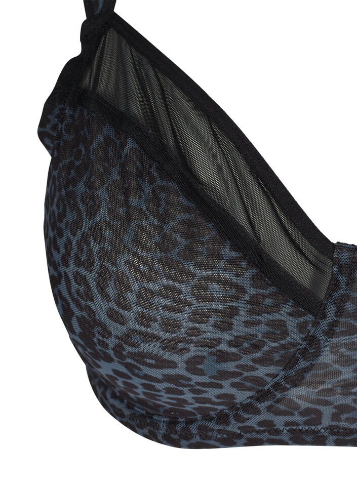 Bh met bloemenprint en mesh, Grey Leopard, Packshot image number 2