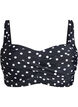 Gewatteerde bikinitop met print, Zwart, Packshot image number 0