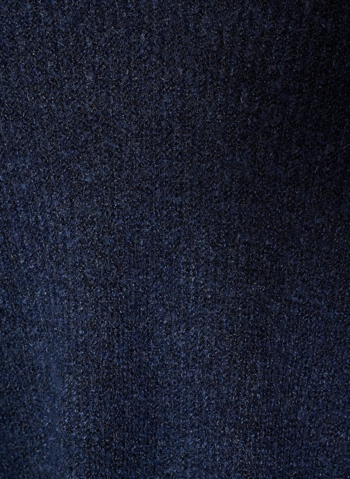 Gebreide blouse met V-hals en raglanmouwen, Blauw, Packshot image number 2