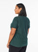 Basic katoenen T-shirt met ronde hals, Groen, Model image number 2