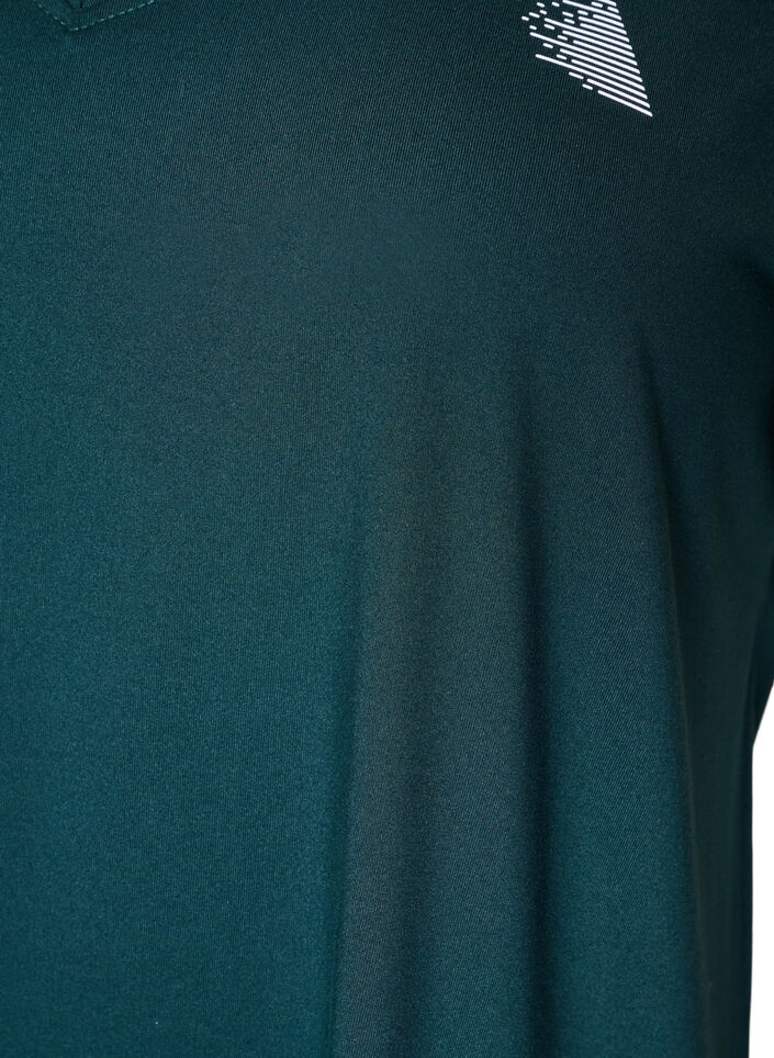 Losvallend trainings-T-shirt met V-hals, Groen, Packshot image number 2