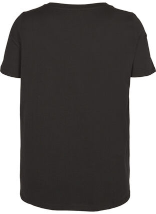 Katoenen t-shirt met korte mouwen en print, Black, Packshot image number 1