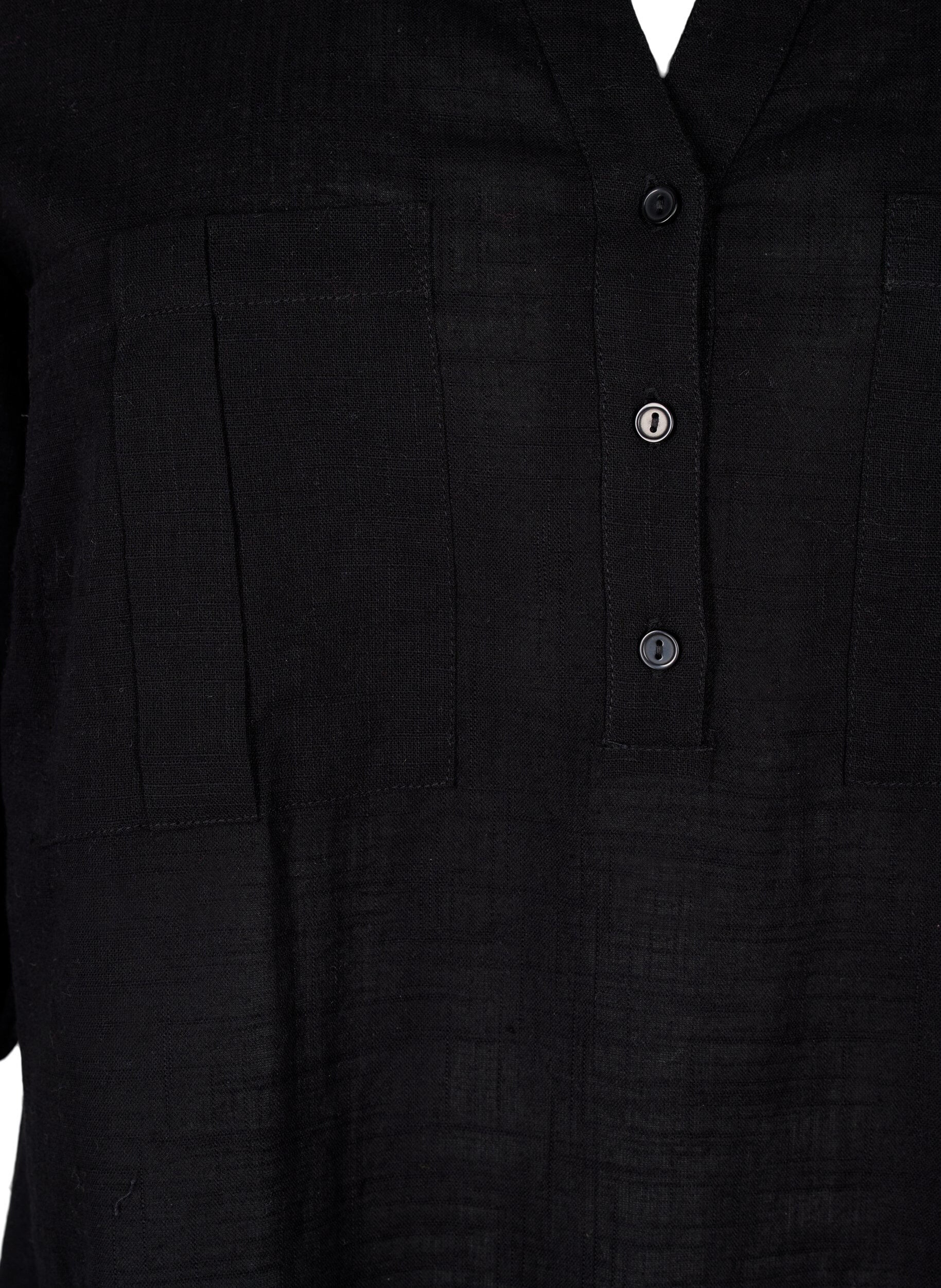 Zizzi Tuniek van katoen met 3/4 mouwen, Black, Packshot image number 2