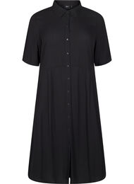 Midi shirtjurk met korte mouwen, Black