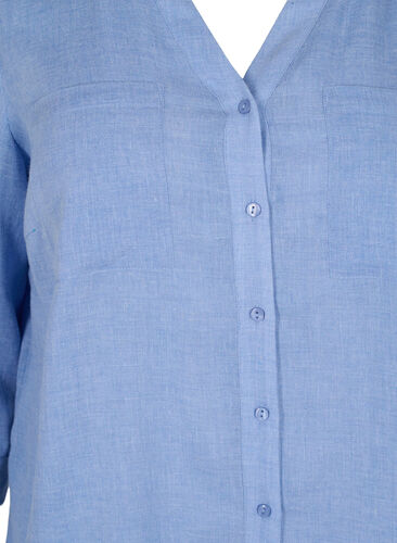 Lange blouse met 3/4 mouwen en v-hals, Ultramarine, Packshot image number 2