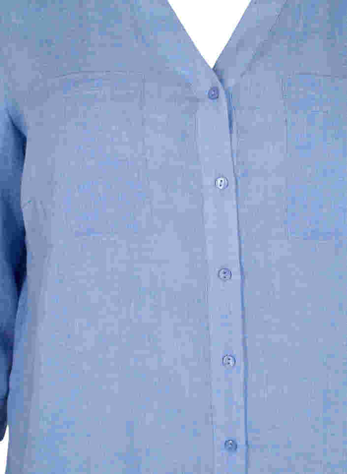 Lange blouse met 3/4 mouwen en v-hals, Ultramarine, Packshot image number 2