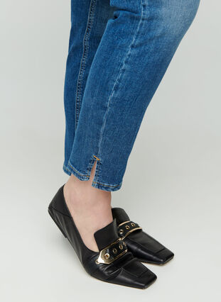 Sanna jeans met split aan de enkel, Dark blue denim, Model image number 1