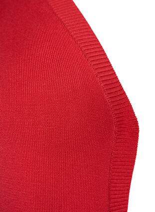 Lang gebreid vest in viscosemix, Poppy Red, Packshot image number 2