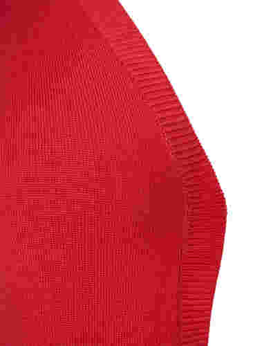 Lang gebreid vest in viscosemix, Poppy Red, Packshot image number 2