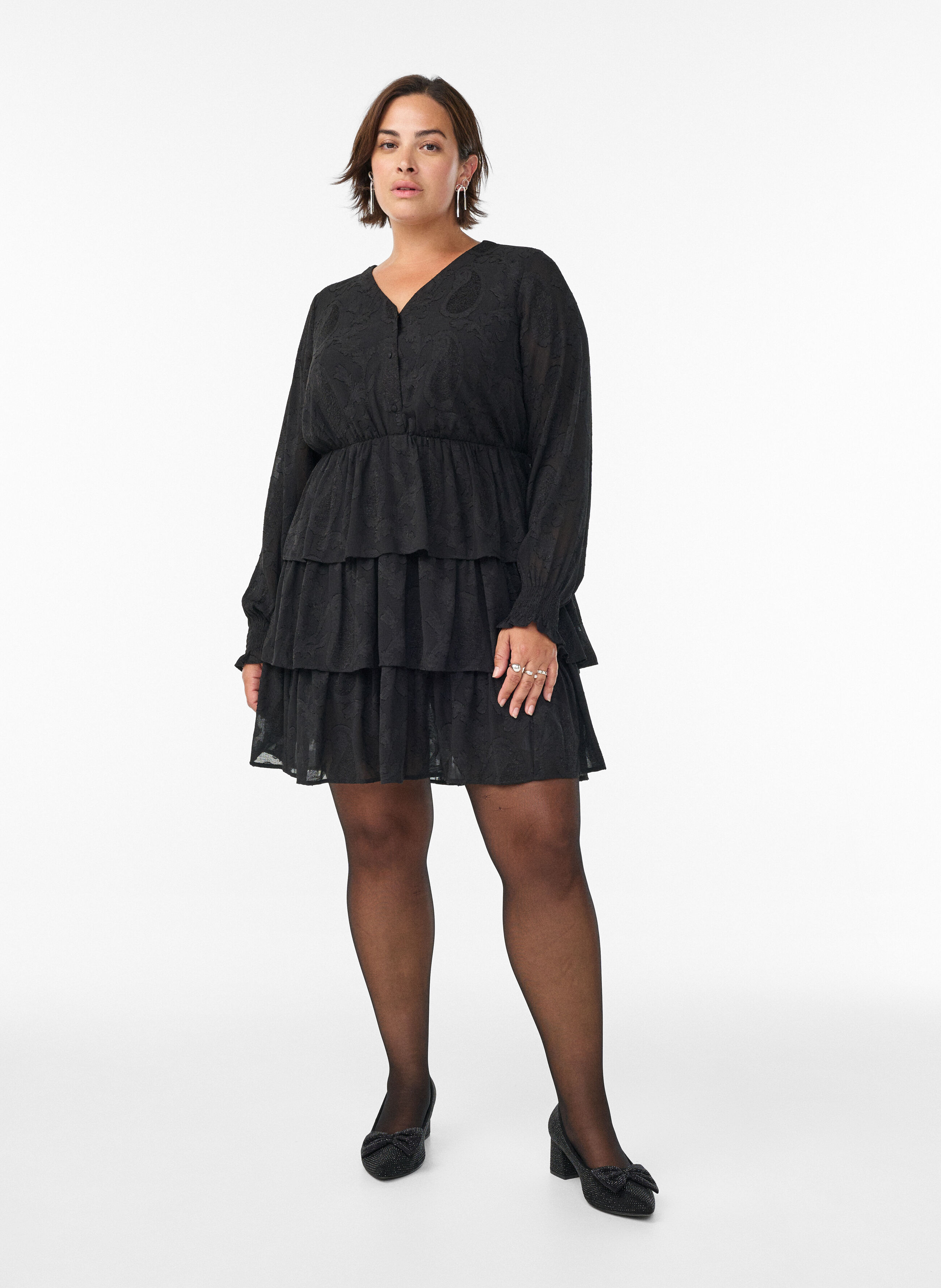 Zizzi Jurk met ruches, , Model