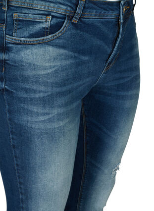 Extra slim fit Sanna jeans met normale taille, Dark blue denim, Packshot image number 2