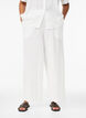 Wijde linnen en viscose broek, Wit, Model image number 2