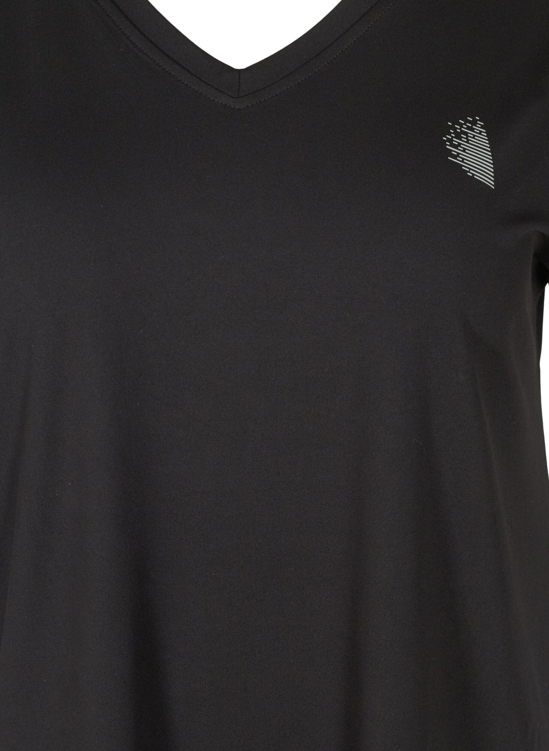 ZizziLosvallend trainings-T-shirt met V-hals, Zwart, Packshot image number 2