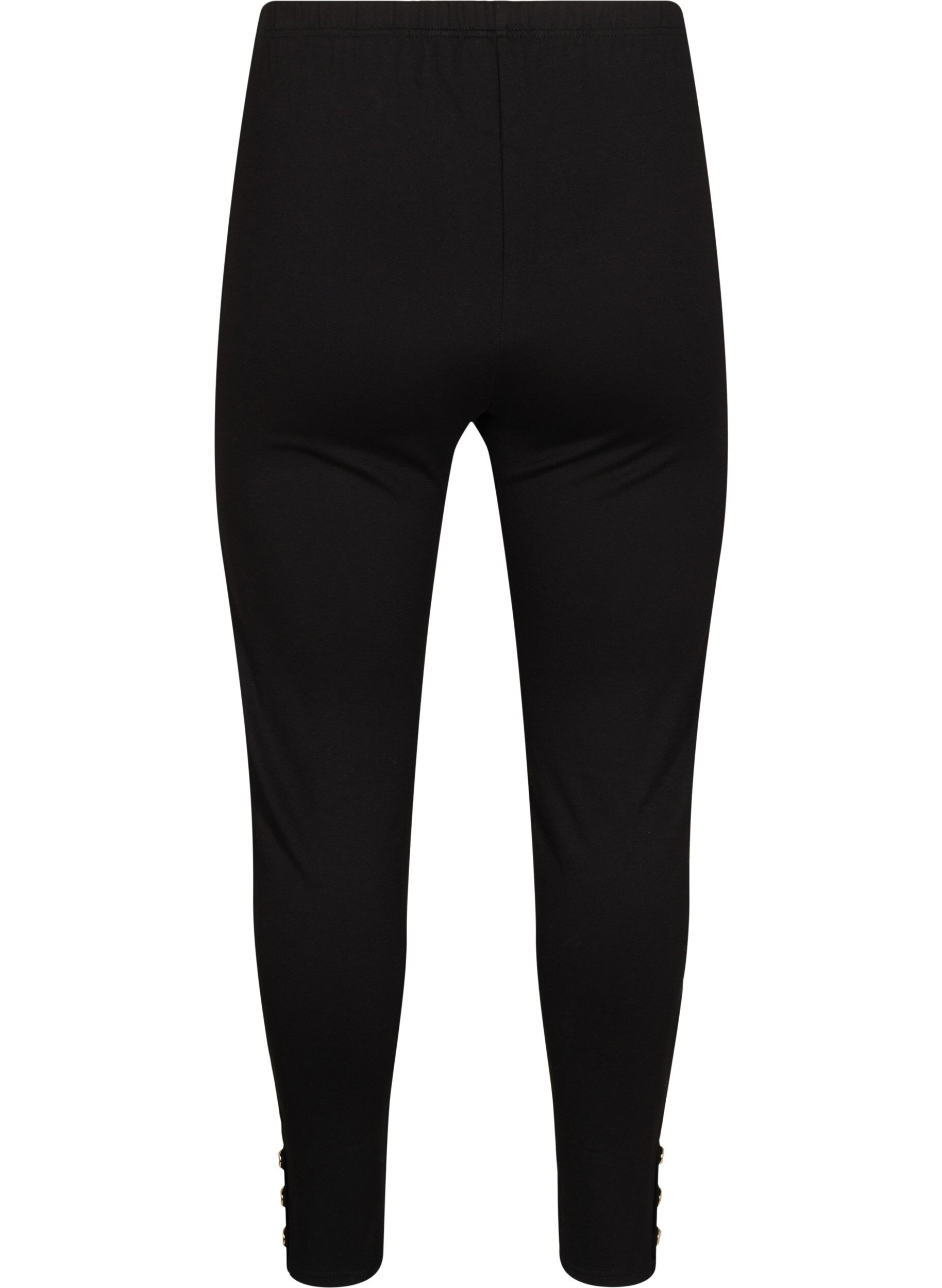 Zizzi Viscose leggings met knopdetails, Zwart, Packshot image number 1