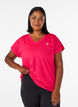 Losvallend trainings-T-shirt met V-hals, Roze, Model image number 0