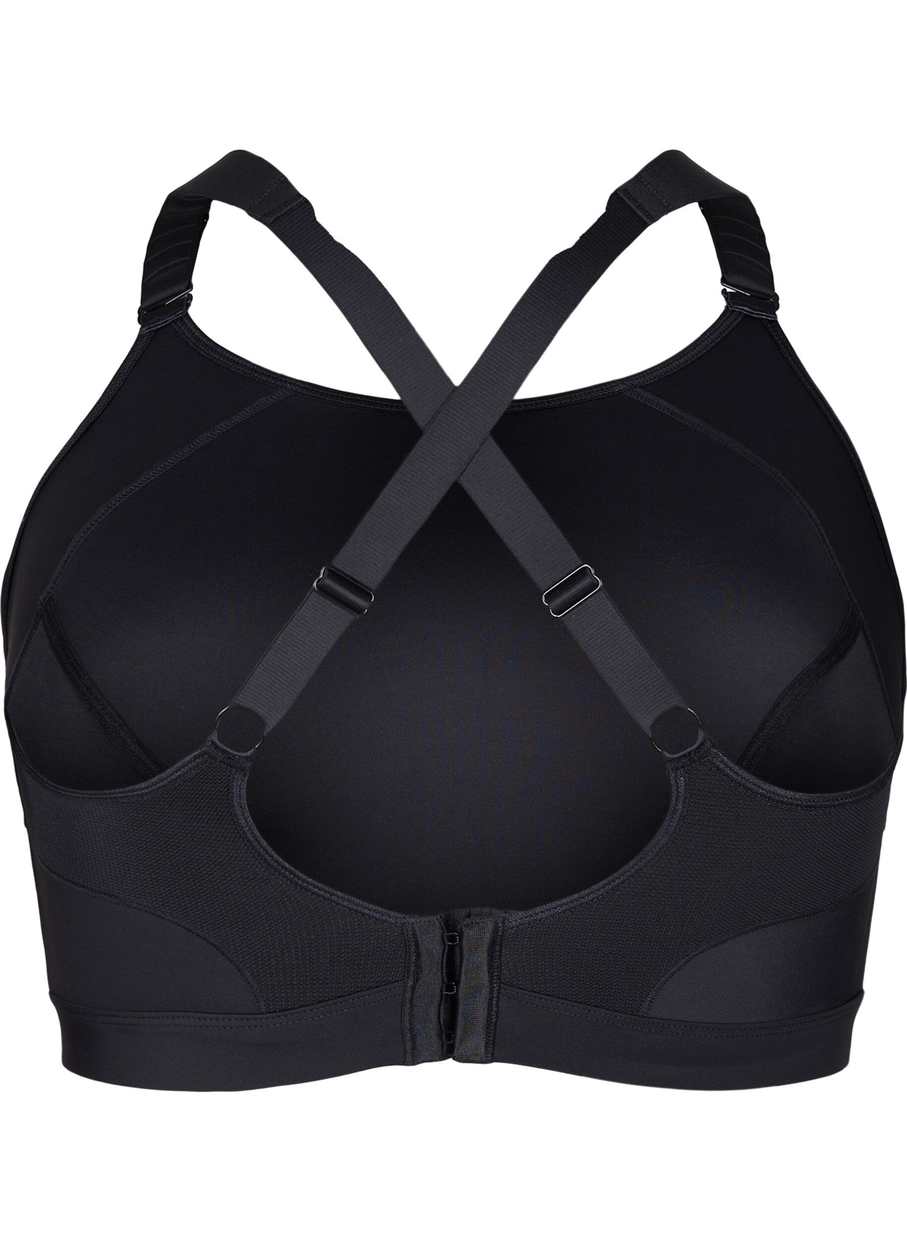 Zizzi CORE, SUPER HIGH, SPORTS BRA - Sportbeha met verstelbare schouderbandjes, Black, Packshot image number 1
