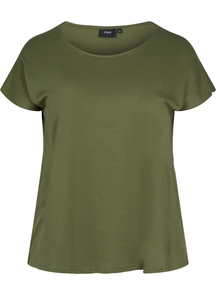 T-shirt met mix van katoen, Ivy Green, Packshot image number 0