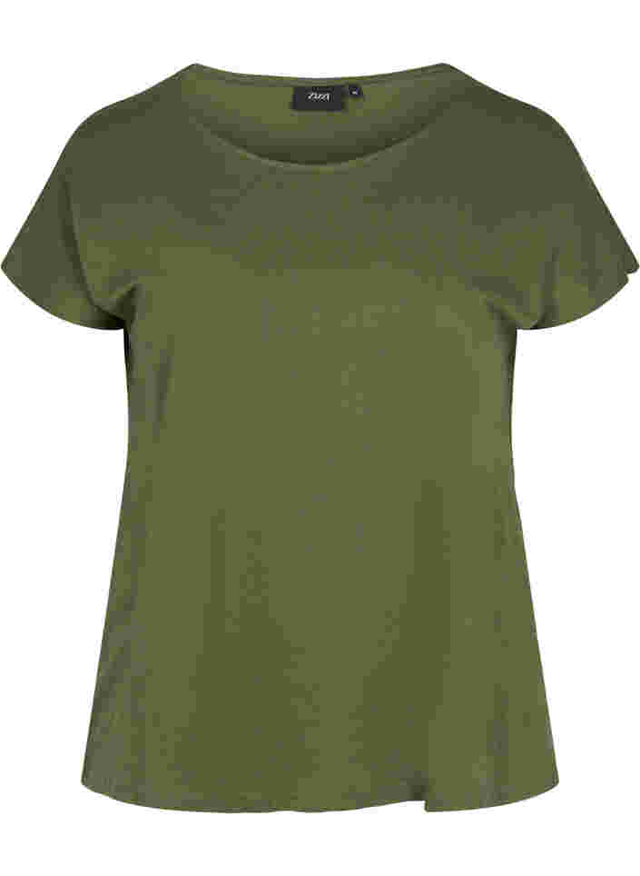 T-shirt met mix van katoen, Ivy Green, Packshot image number 0