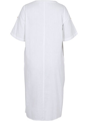 Lange blouse jurk met korte mouwen, White, Packshot image number 1