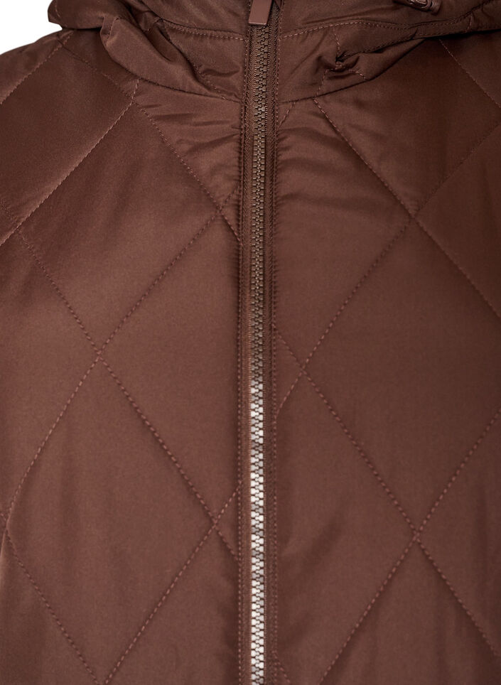 Licht gewatteerd jack met diamant-quilt, Bruin, Packshot image number 2