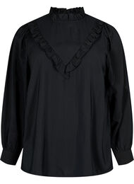 Viscose blouse met franjes., Black