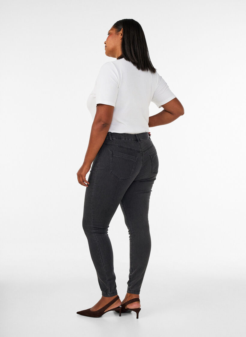 Jeggings van katoenmix, Grey Denim, Model image number 1