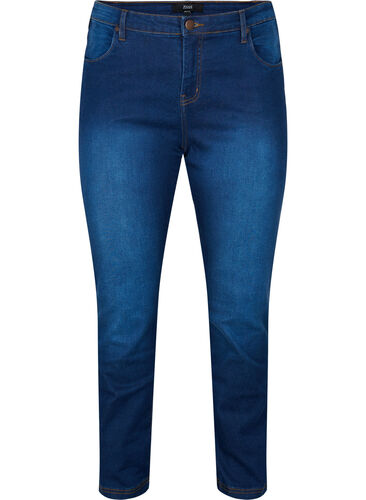 Slim fit Emily jeans met normale taille, Blue denim, Packshot image number 0