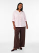 Katoenen blouse met een V-hals, Roze, Model image number 1