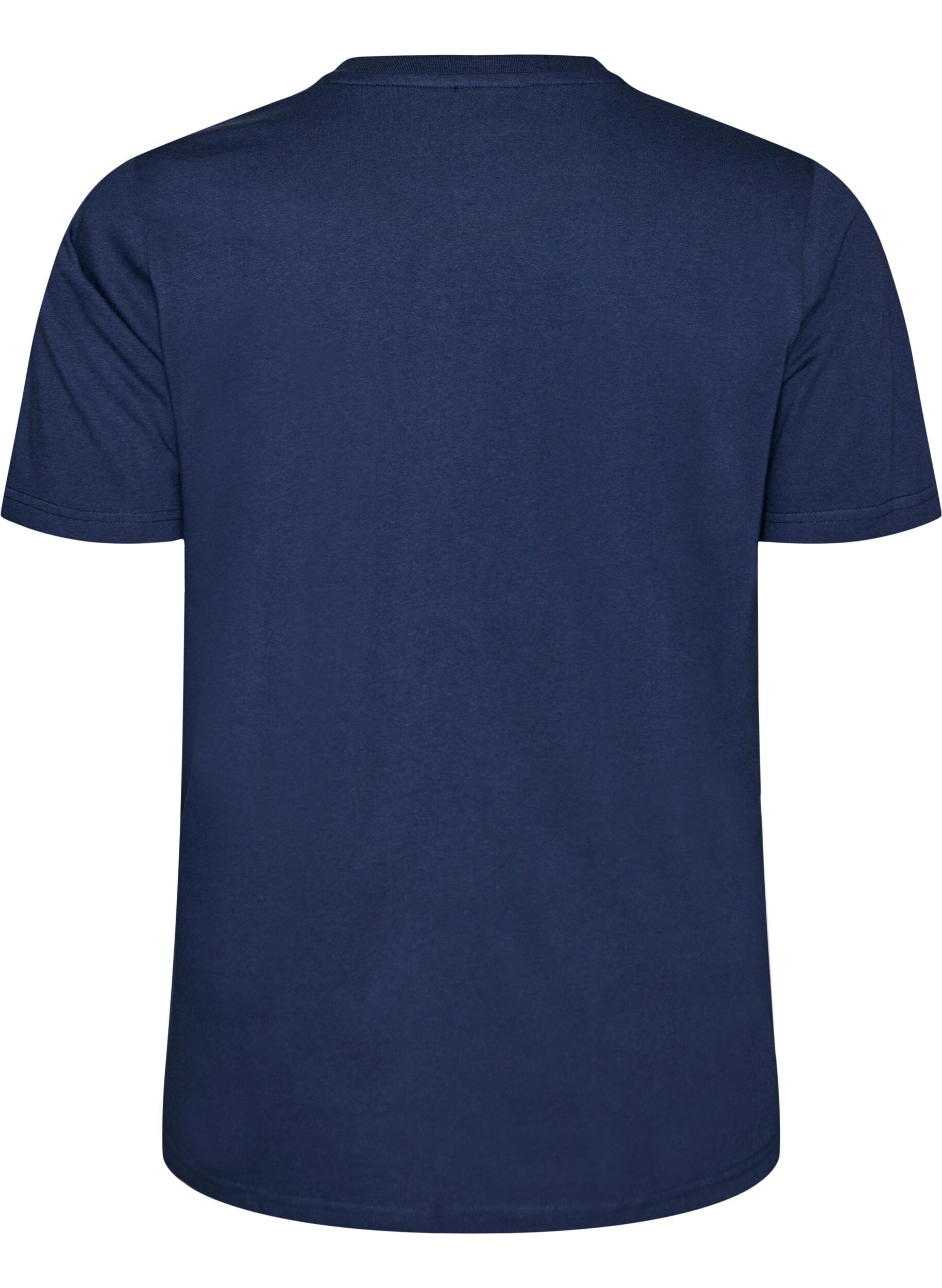 ZizziT-shirt van biologisch katoen met open broderie, Blauw, Packshot image number 1
