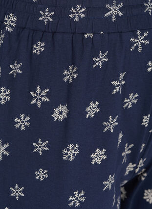 Losse pyjama broek in biologisch katoen, Night Sky Snow, Packshot image number 2