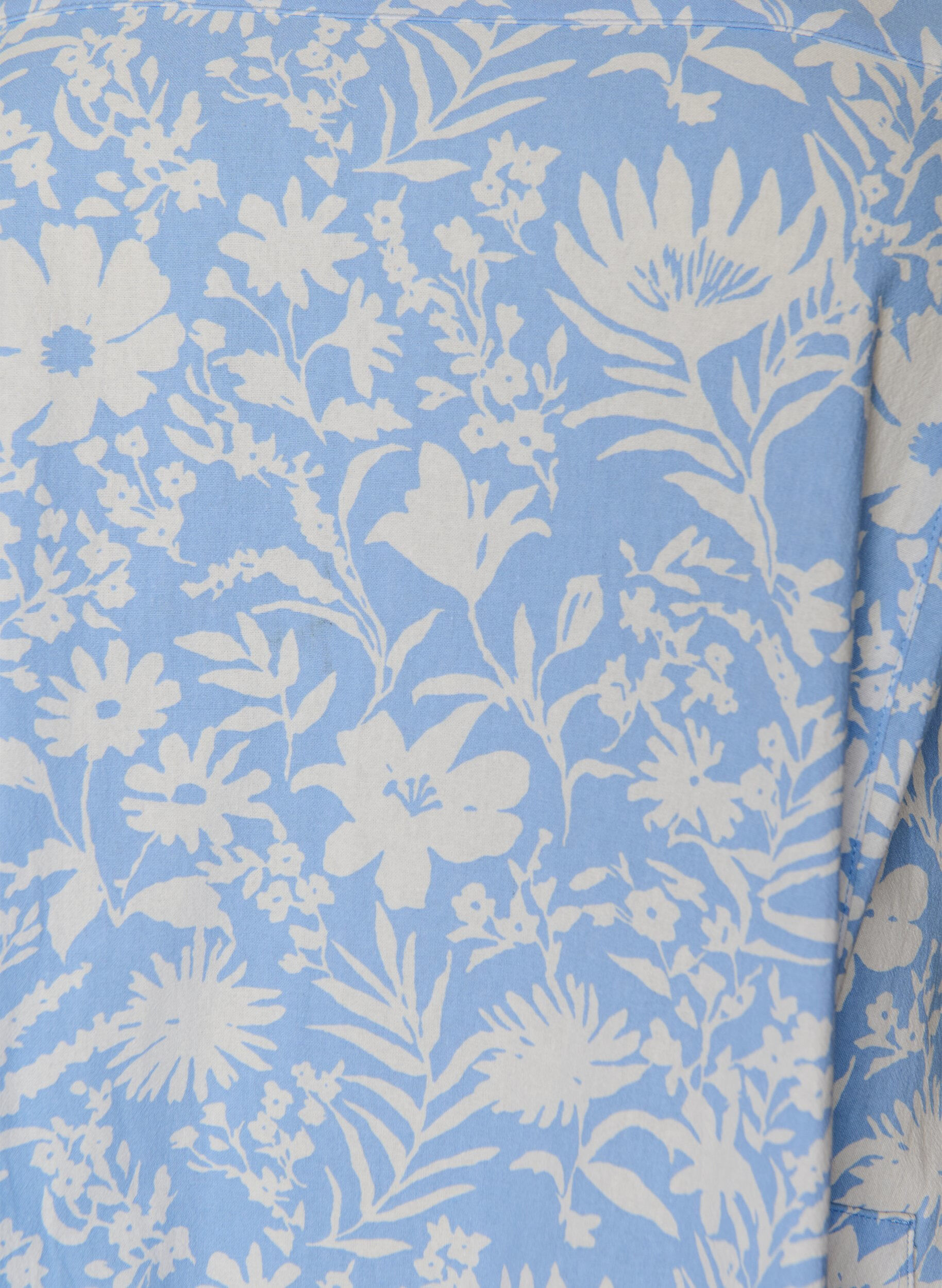 ZizziKatoenen jurk met korte mouwen en print, Vanille, Packshot image number 2