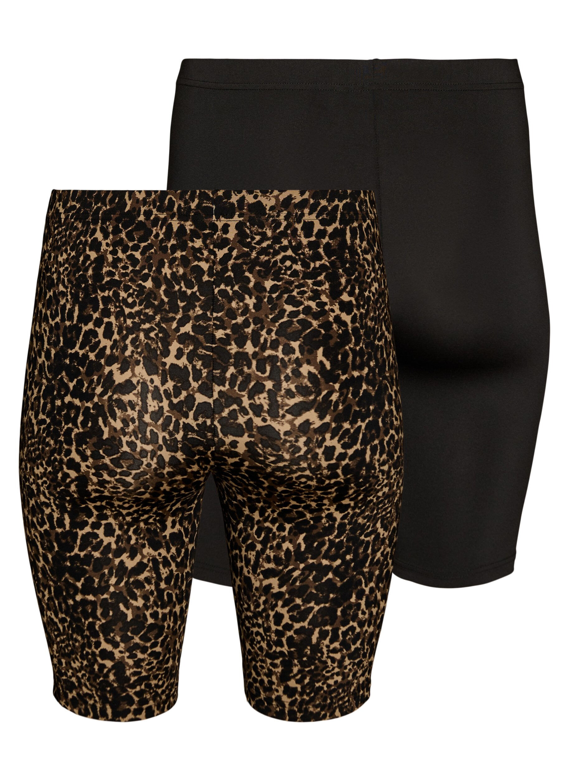 Zizzi2-pack fietsshorts, Bruin, Packshot image number 1