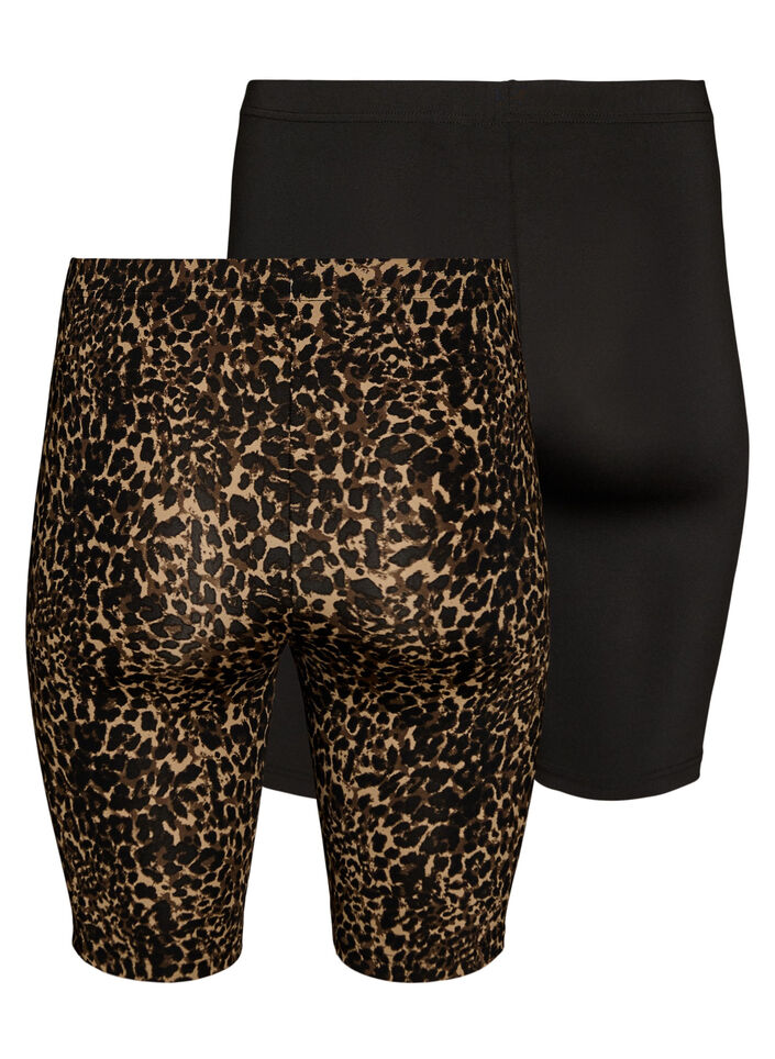2-pack fietsshorts, Bruin, Packshot image number 1