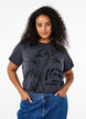 T-shirt van biologisch katoen met print, Grijs, Model image number 0