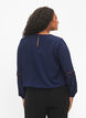 Blouse met lange mouwen en kant, Navy Blazer, Model image number 1