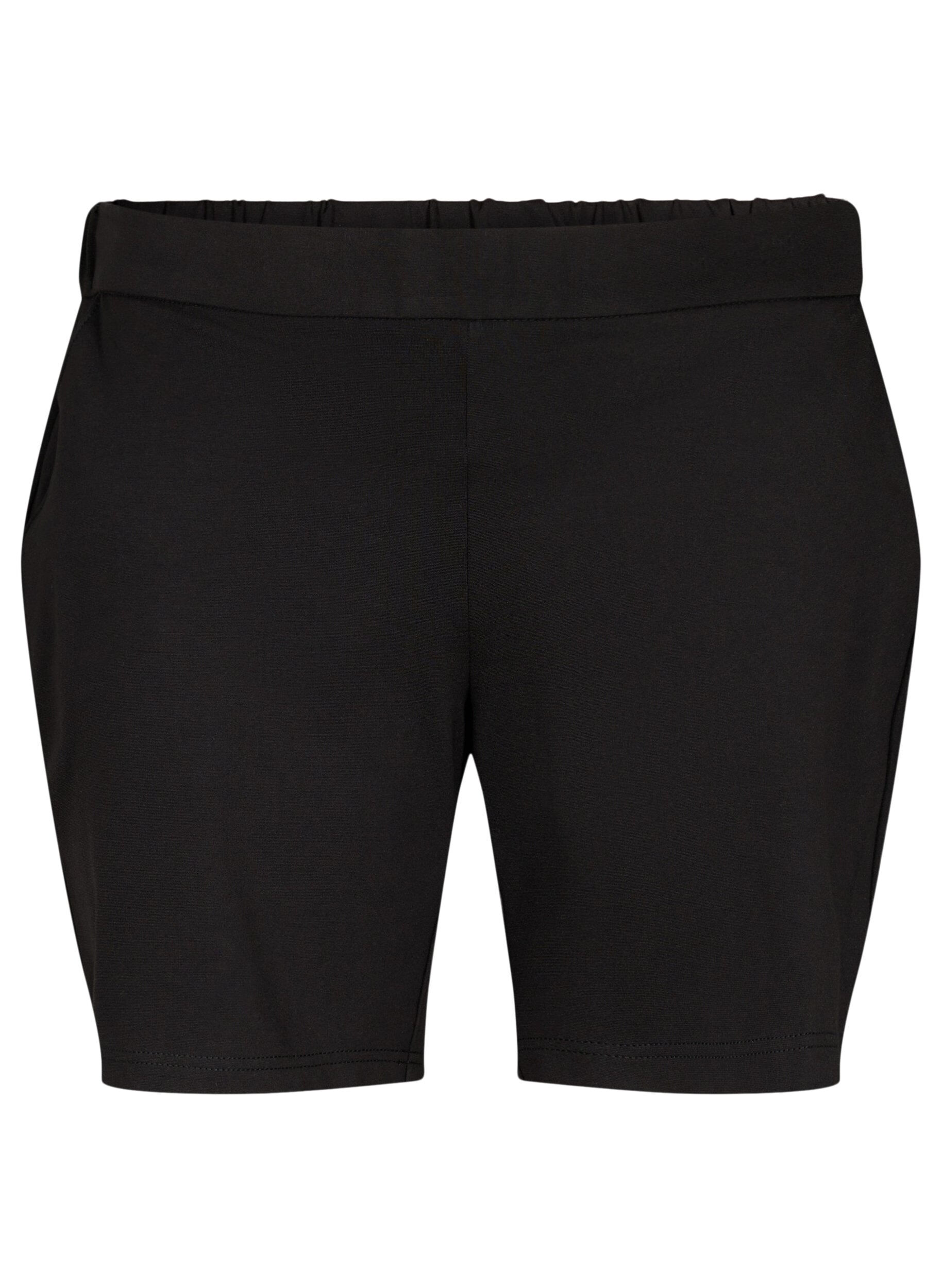 Zizzi Maddison korte broek met normale pasvorm, Black, Packshot image number 0