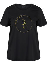 T-shirt met korte mouwen en opdruk, Black BG