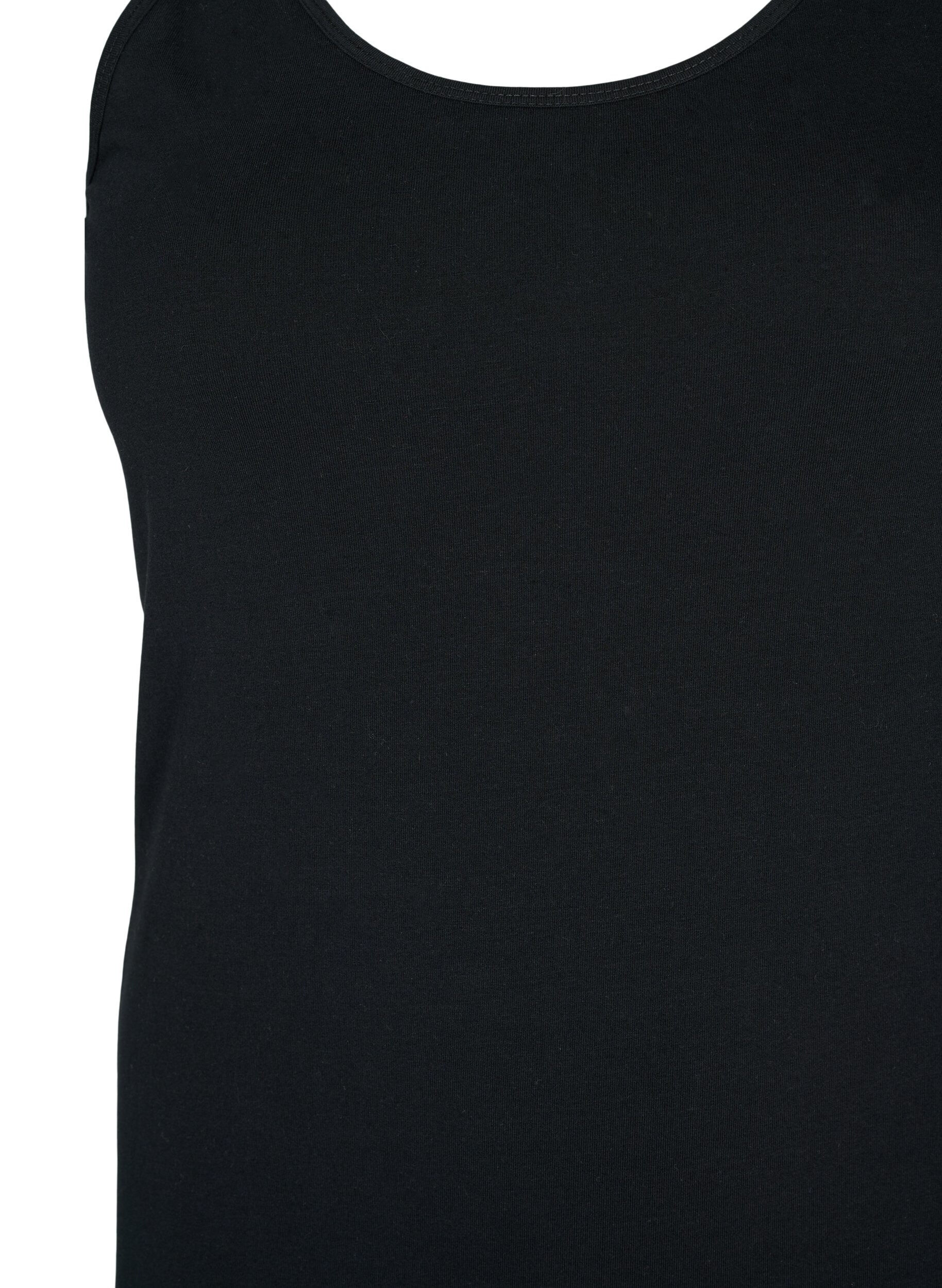 ZizziEffen gekleurd basic top in katoen, Zwart, Packshot image number 2