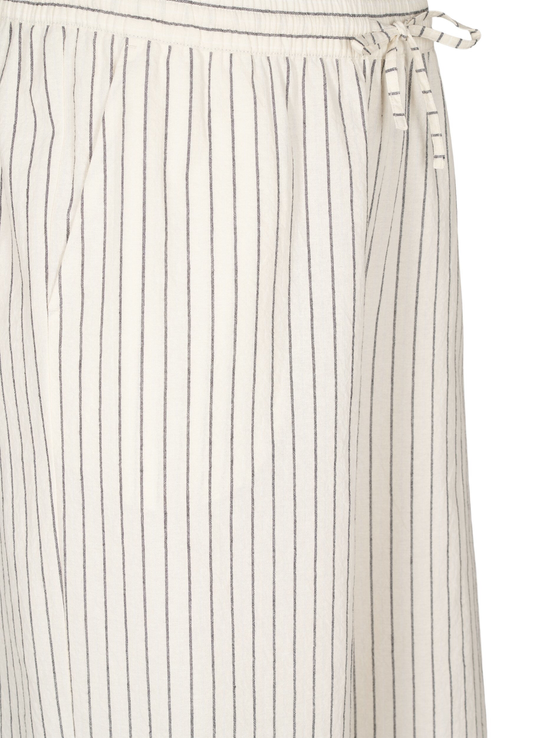 Zizzi Losse broek met hoge taille en zakken, Vanille, Packshot image number 2