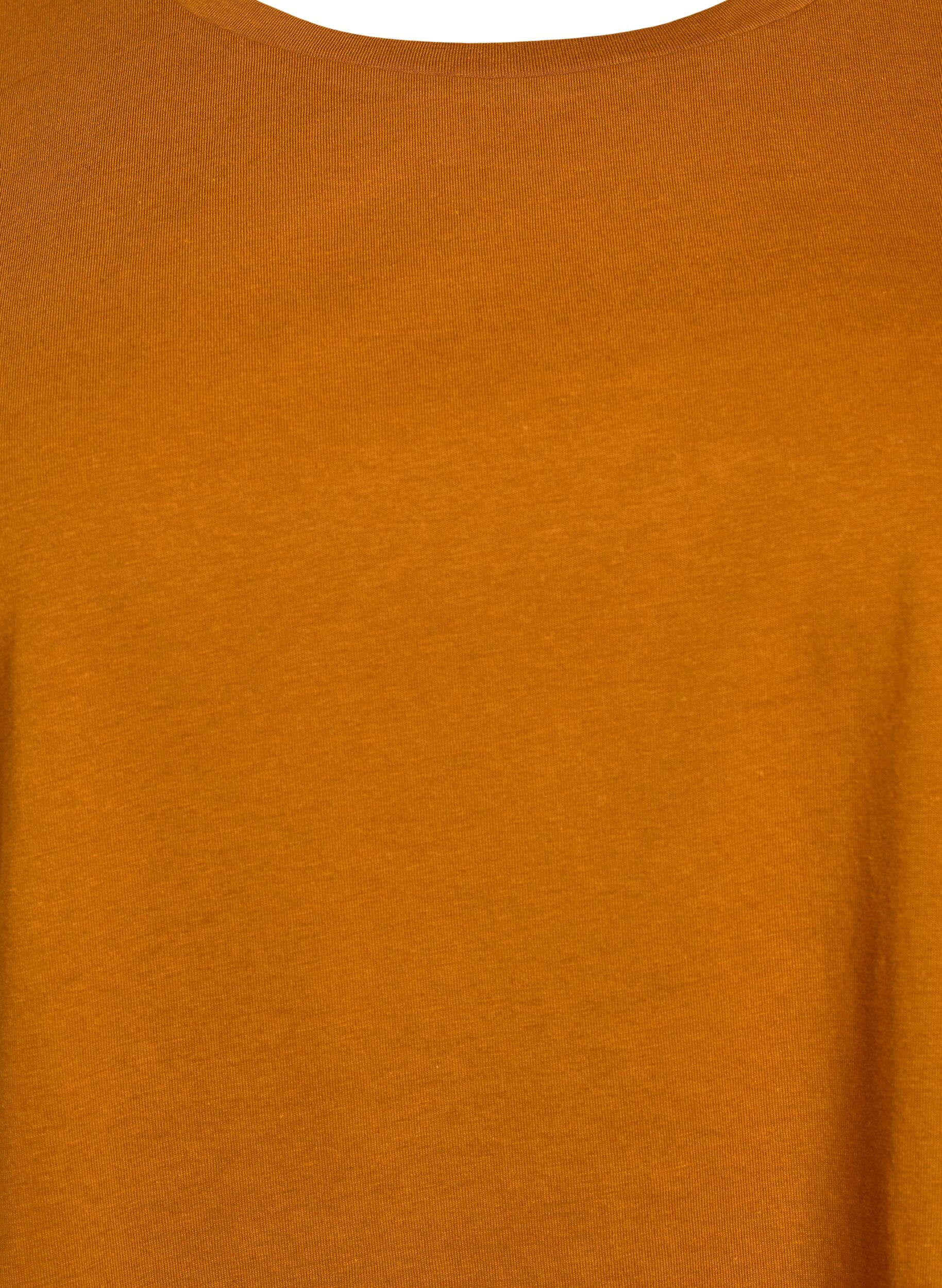 ZizziT-shirt met korte mouwen van katoenmix, Oranje, Packshot image number 2