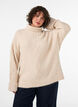 Trui met col en kabelbreisel, Vanille, Model image number 0