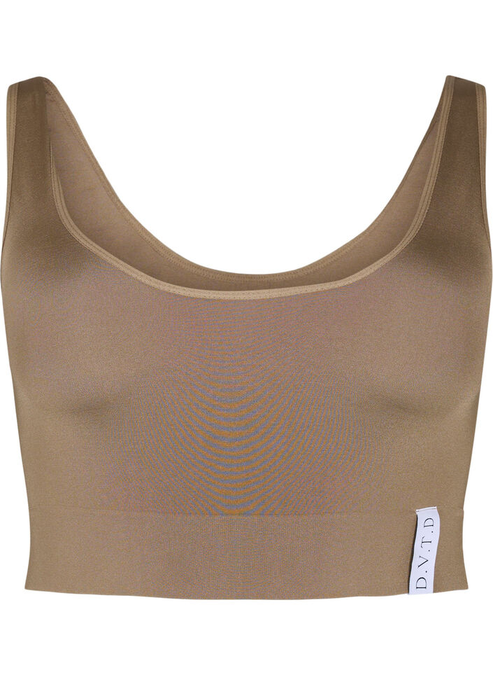 Naadloze beha met ronde hals, Driftwood, Packshot image number 0