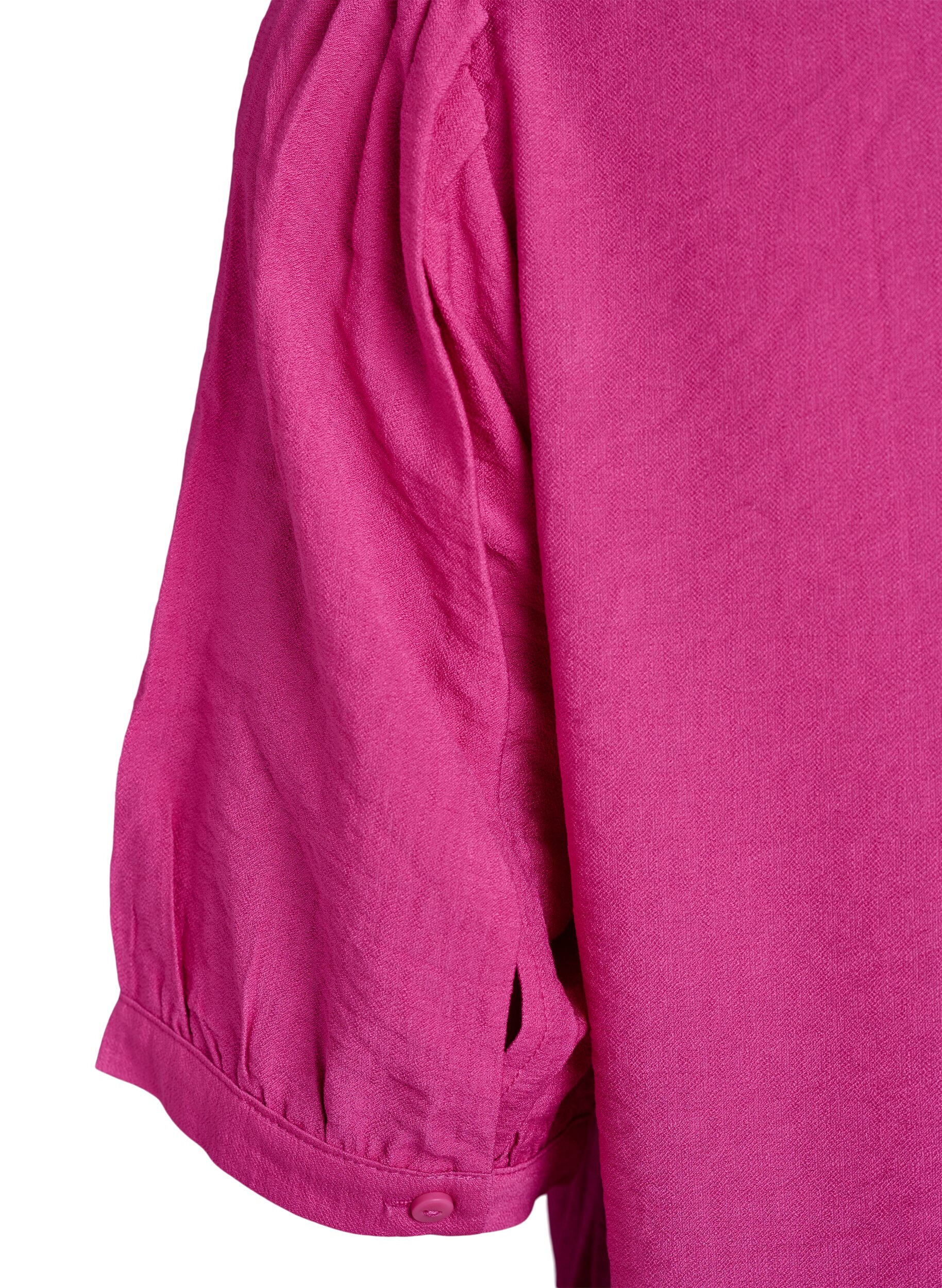 Zizzi Viscose blouse met 1/2 mouwen, Roze, Packshot image number 3