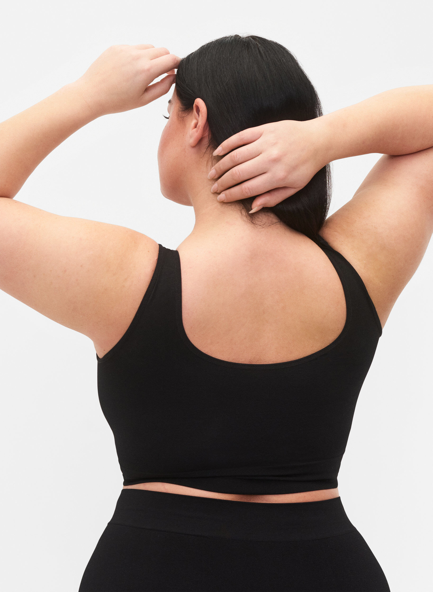 Zizzi Naadloze beha met ronde hals, Black, Model image number 1