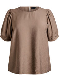 Viscose blouse met 1/2 mouwen, Bruin